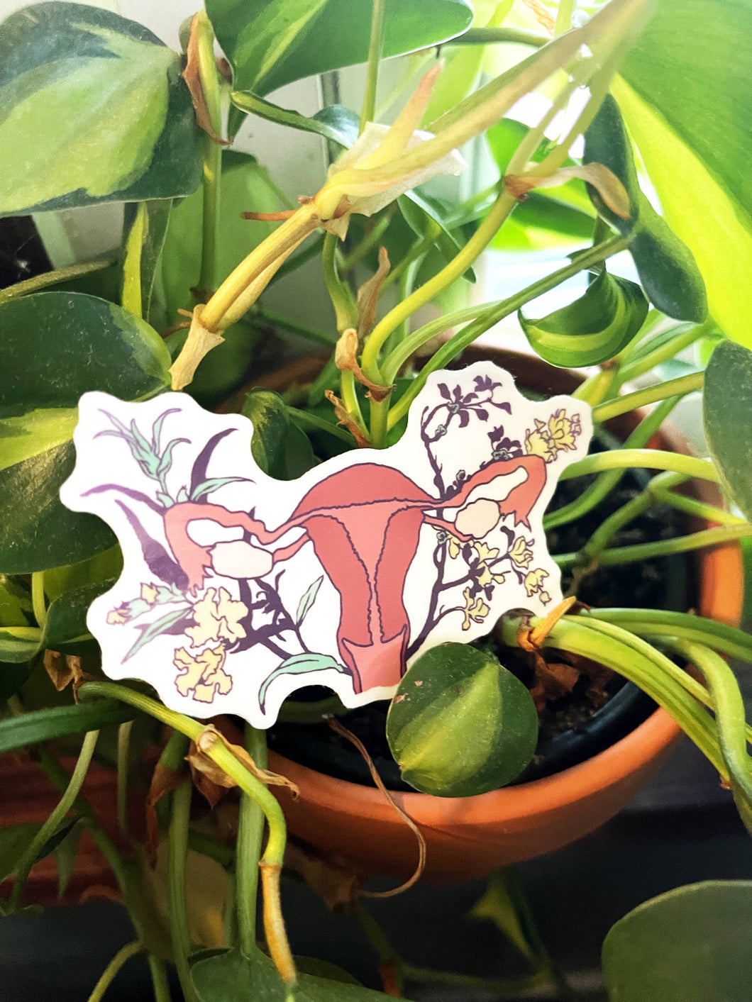 Floral Uterus: Feminist Sticker