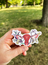 Load image into Gallery viewer, Floral Uterus: Feminist Sticker
