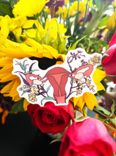 Load image into Gallery viewer, Floral Uterus: Feminist Sticker