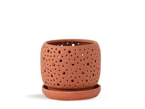 Rain drop orchid planter, sand canyon clay