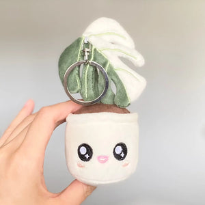 Monstera Albo Plush Keychain