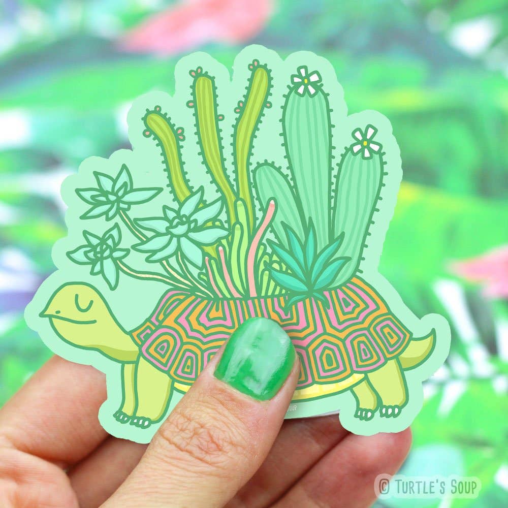Succulent Turtle Vinyl Sticker