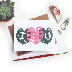 I ♥ You Monstera Card
