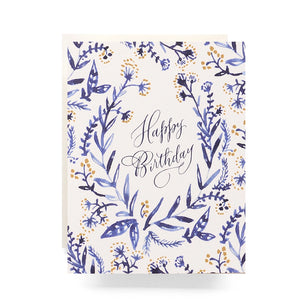 Cobalt & Canary Birthday Greeting Card