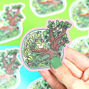 Tree Frog Terrarium Vinyl Sticker
