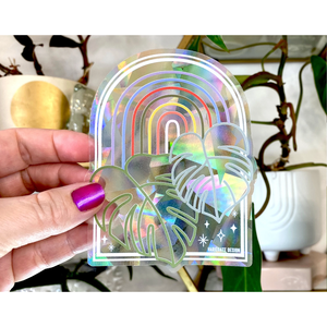 Rainbow Monstera Suncatcher
