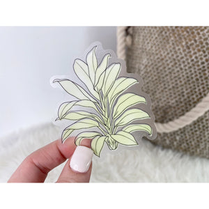 Cordyline Fruticosa Watercolor - Botanical Clear Sticker