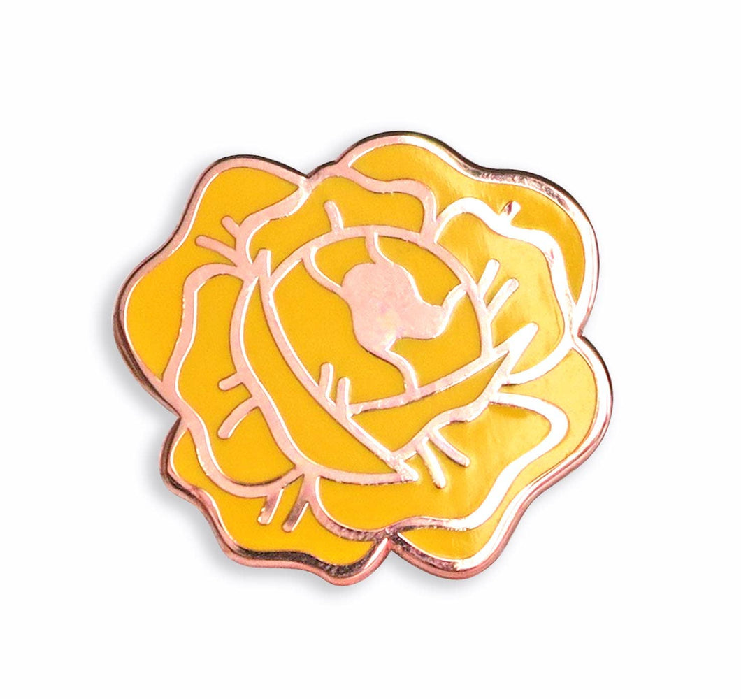 Yellow Rose Enamel Pin