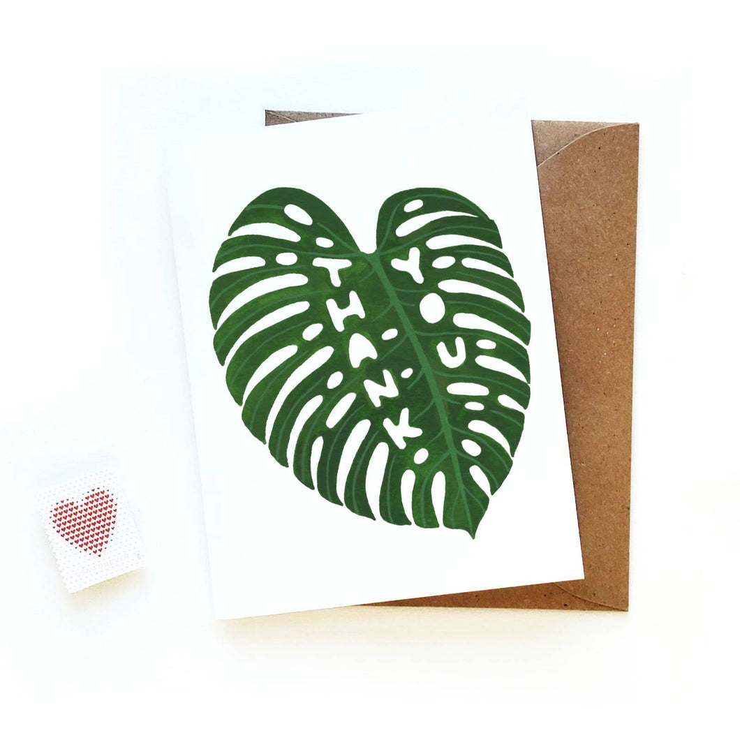 Monstera Leaf Thank You Card